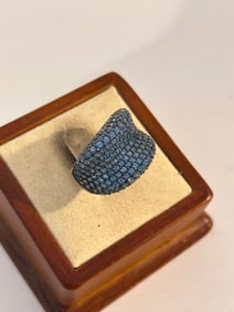 Vintage Sterling Silver Modernist Ring  signed Y Sz 7