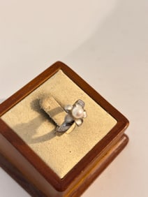 Vintage Sterling Silver Modernist Ring Sz 7