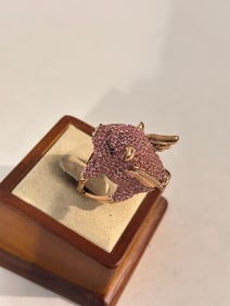 Vintage Kate Spade New York Pink Pig Ring sz 7