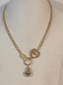 Vintage Juicy Couture Gold Tone Heart Necklace 18"