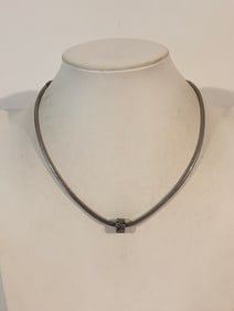 Authentic Pandora Sterling Silver Barrel Clasp Snake Chain Necklace 18"