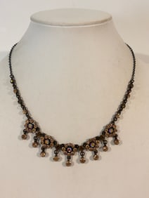 VCLM Rhinestone Necklace sz 16"