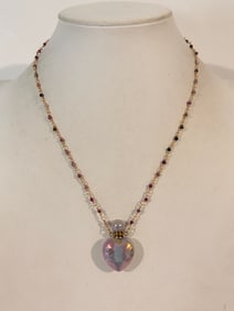 Vintage Perfume Mini Pendant Bottle Necklace sz 16"