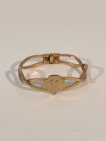 Vintage Goldtone Girl Scout hinged Bracelet 7"