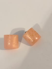Vintage Pink Acrylic Earrings