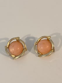 Vintage Pink Acrylic Earrings