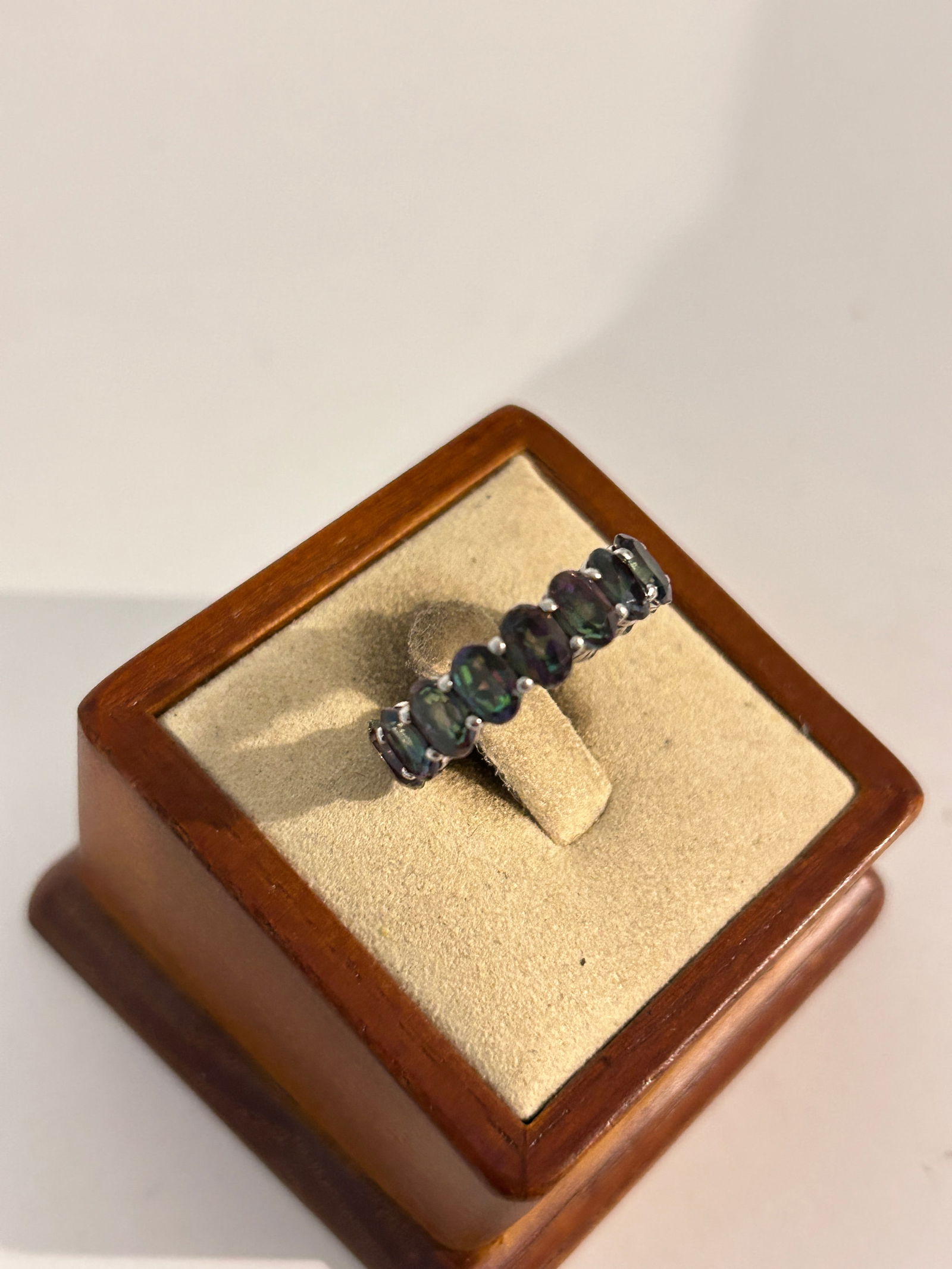 V3 Sterling Silver Tested Amethyst Eternity Band Ring sz 7 (1 of 4)