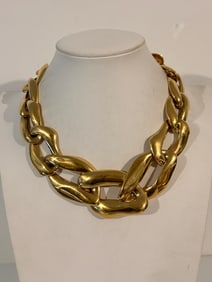 YSL Yves Saint Laurent Gold Tone Chunky Link Chain Limited Edition 102 of 401 Necklace 19"