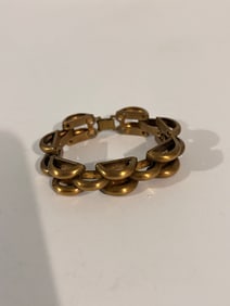 Vintage Gold tone Chain Link old Bracelet 7"