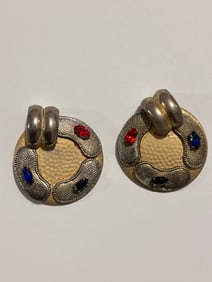 Vintage Fashion Goldtone Clipon large Earrings