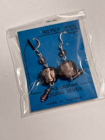 Vintage Amethyst Mona Ann Sterling Silver Earrings