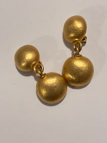 Vintage Goldtone Clipon Fashion Earrings