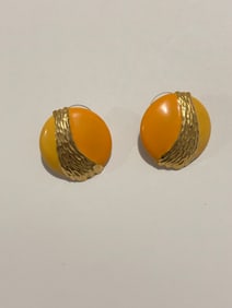Vintage Goldtone enamel Fashion Earrings
