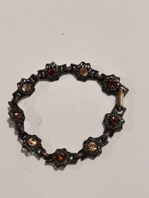 Vintage Filigree rhinestone Bracelet 7"