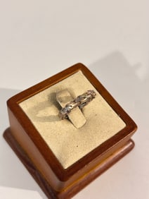 Vintage Sterling Silver 14K Micron Ring sz 7
