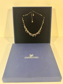 Vintage signed Swarovski Necklace New In Box 17"
