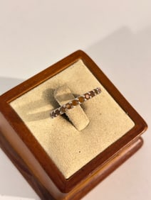 Vintage Sterling Silver rhinestone Ring sz 4