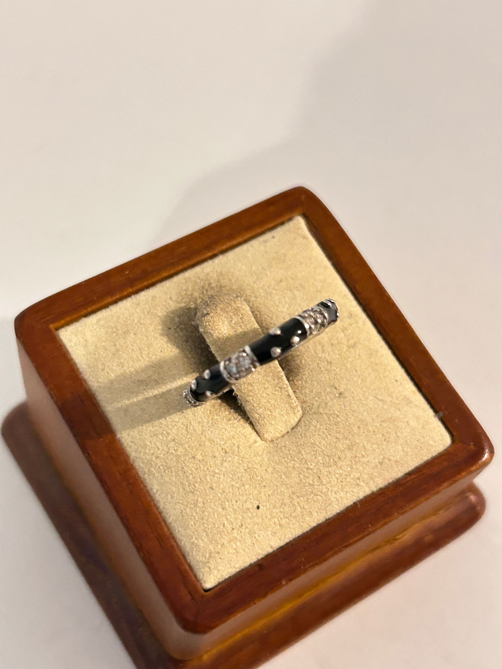 Vintage Sterling Silver black Ring sz 6 (1 of 4)