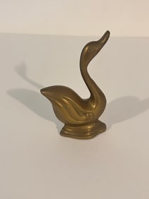 Vintage brass swan figurine 6"