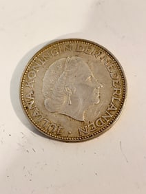 1966 Netherlands gulden, Juliana, decent Coin