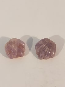 Vintage Gemstone Shell Earrings