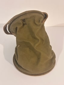 WW2 US Army USMC 1942 Dated Khaki 8.5 Inch by 11 Inch Canvas Water Bucket, NICE!