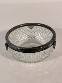 Vintage Silver Plate England Crystal Dish 4 1/2"