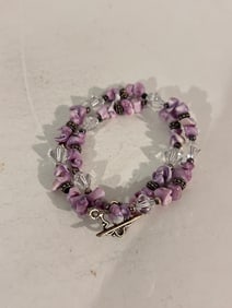 Vintage Sterling Silver Swarovski Crystal Bracelet 7"