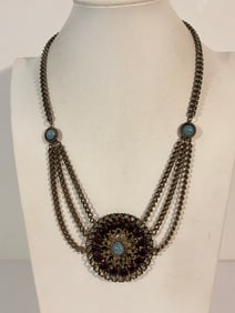 Vintage Kandell Marcus old Brass Necklace Sz 19"