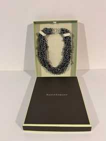 Ross-Simons Freshwater Pearl Multistrand Sterling Silver Collar Necklace w Box Sz 17"