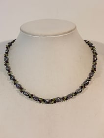 Vintage Sterling Silver Fresh Water Pearl bead Necklace sz 16"