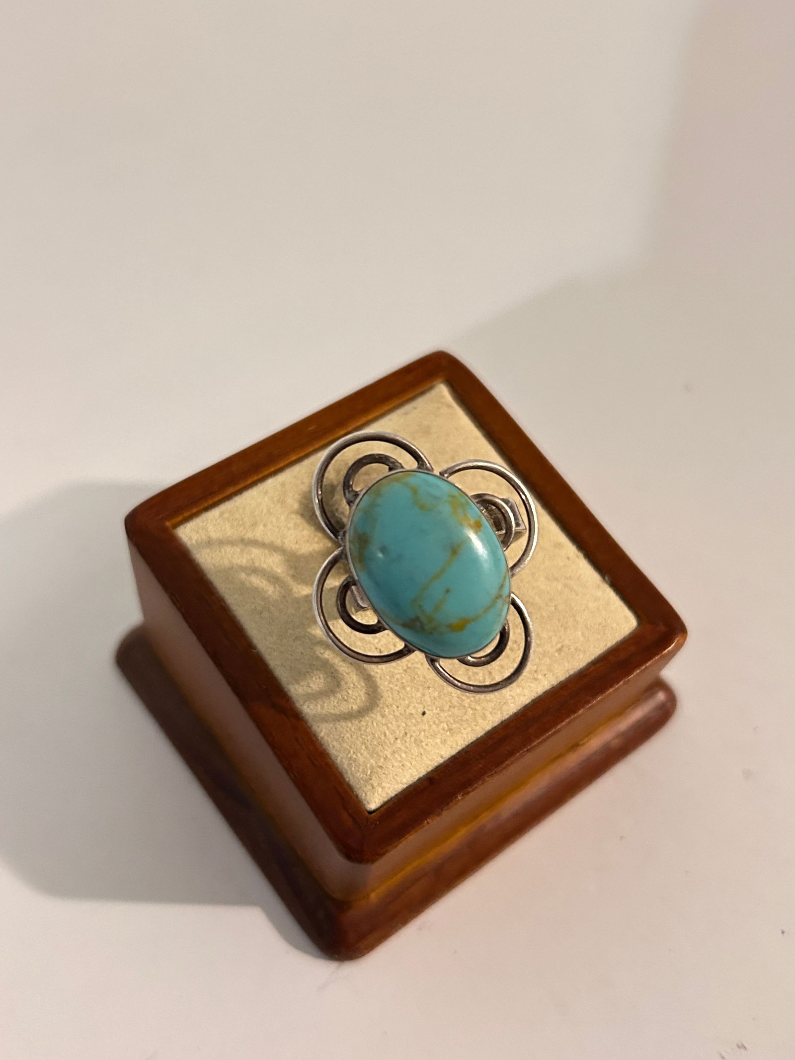 Vintage Sterling Silver Mexico Turquoise Ring sz 9 (1 of 5)