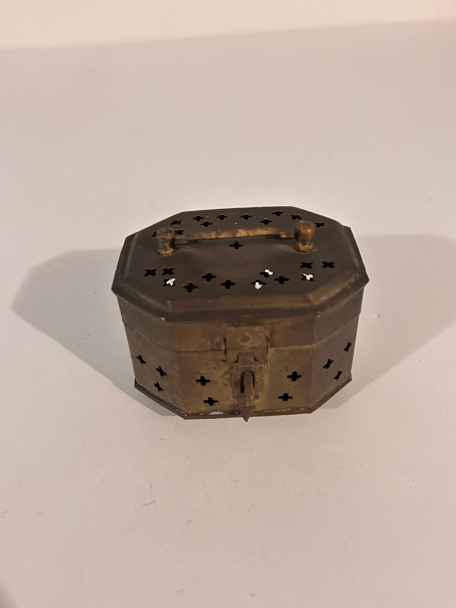 Vintage Brass Cricket Cage Potpourri Trinket Box Incense Burner (1 of 4)