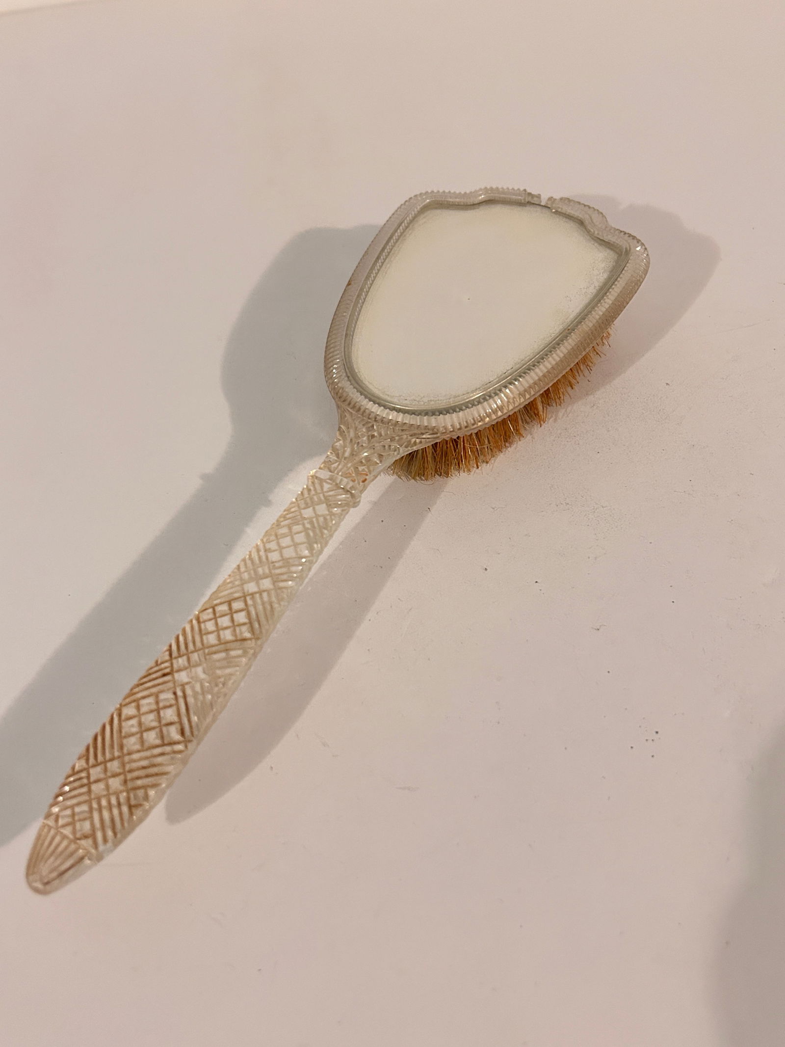 Vintage Lucite Double Sided Mirror, Mirrored Brush (1 of 3)