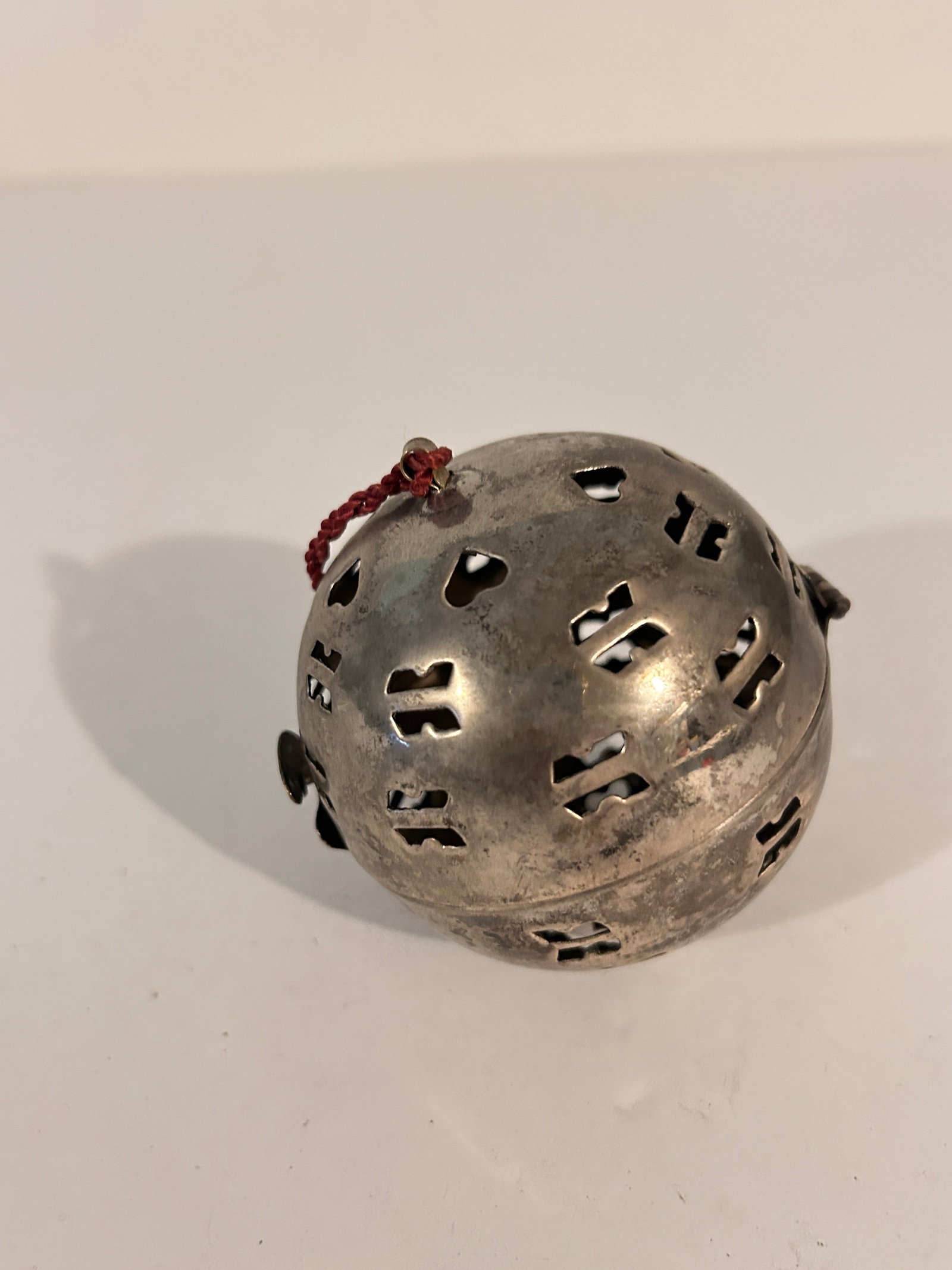 Silver Coated Potpourri Ball Air Freshener Holder Armoire Punched Hearts Hanging: Silver Coated Potpourri Ball Air Freshener Holder Armoire Punched Hearts Hanging Please view all photos as they are part of the description and condition of this Item, Feel free to contact me with que