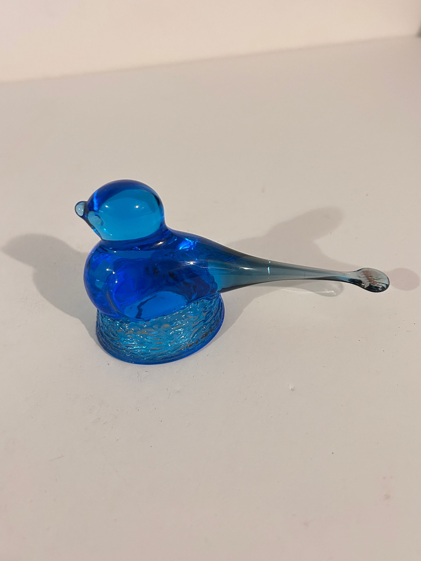 Blue Art Glass Bird Made In Sweden 3" Paperweight (1 of 4)