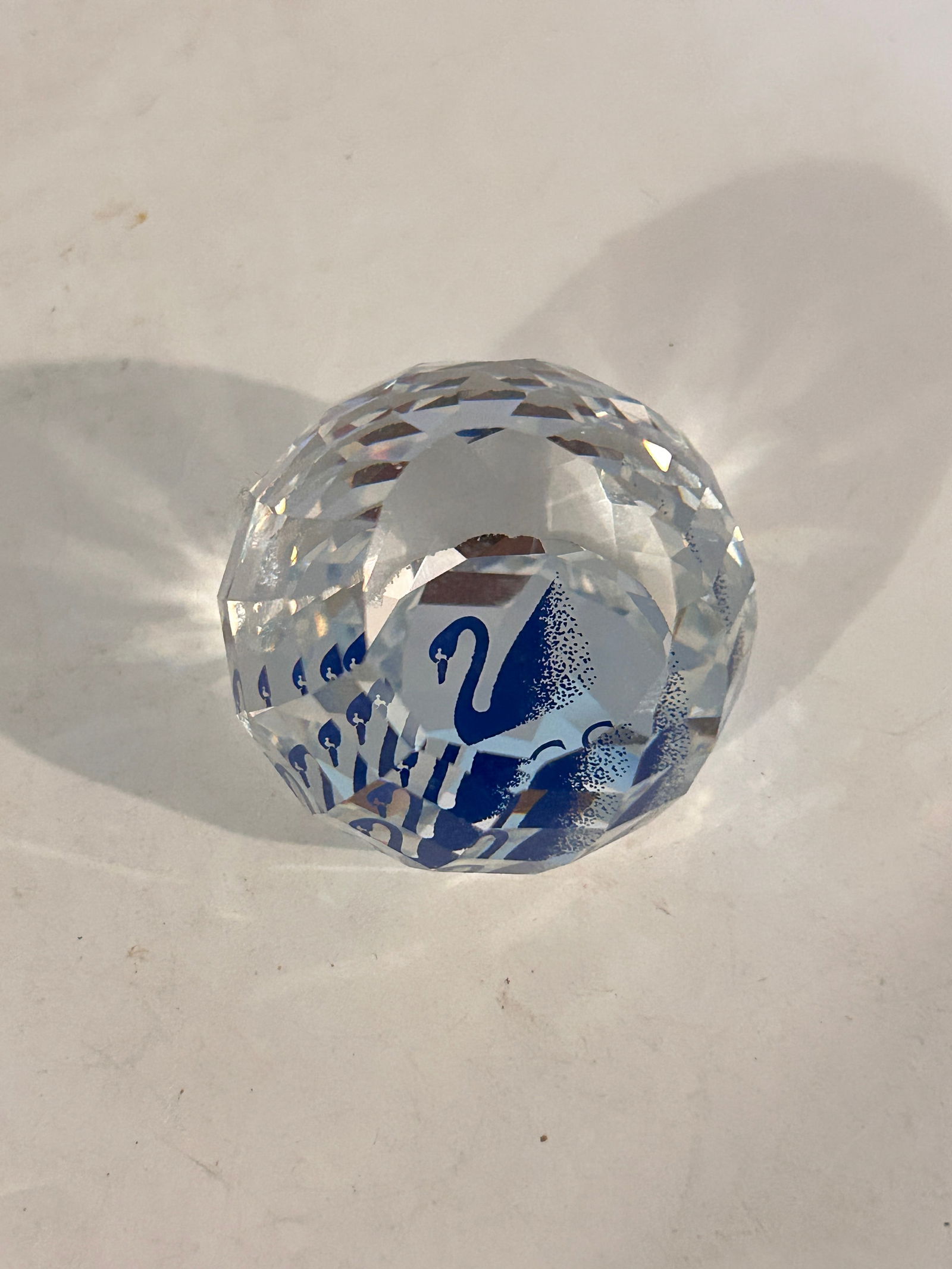 Vintage Swarovski Crystal 1995 100 Year Swan Logo Prism Sphere Paperweight (1 of 5)