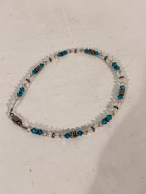 Vintage  Sterling Silver bead Bracelet 9"