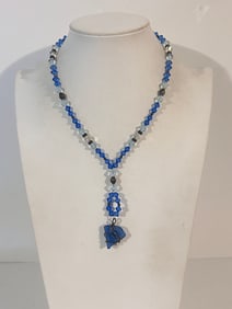 Vintage Sterling Silver Swarovski Crystal Necklace 21"