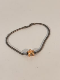 Vintage Sterling Silver Ankle Halia charm Bracelet  10"