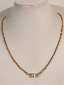 Vintage gold tone Faux Pearl Necklace Sz 20"