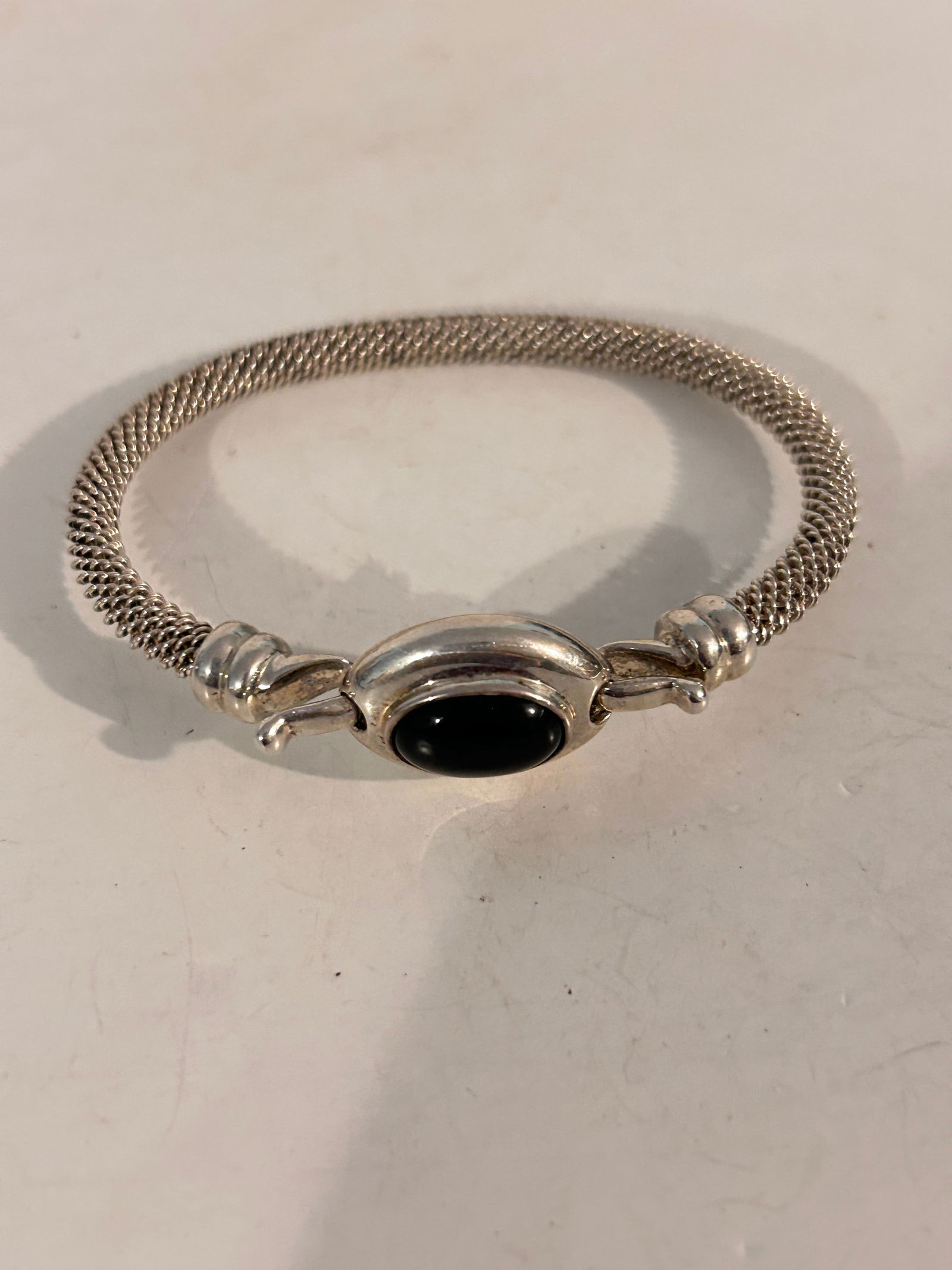 Estate Sterling Silver Joseph Esposito 925 Black Onyx Bangle Bracelet 8" (1 of 7)