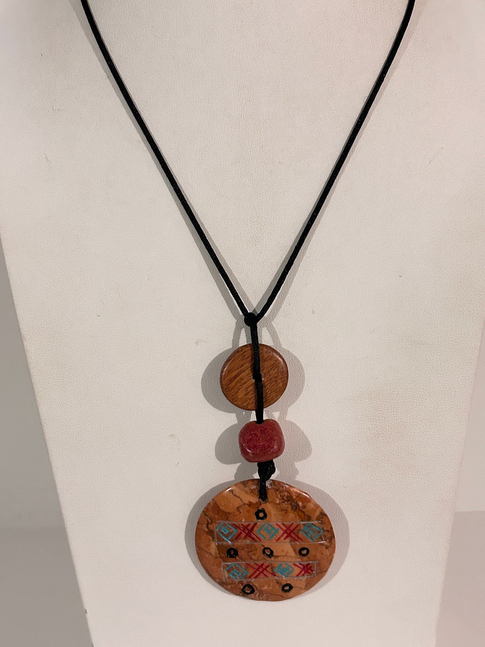 Vintage Jasper pendant Necklace Sz 22" (1 of 4)