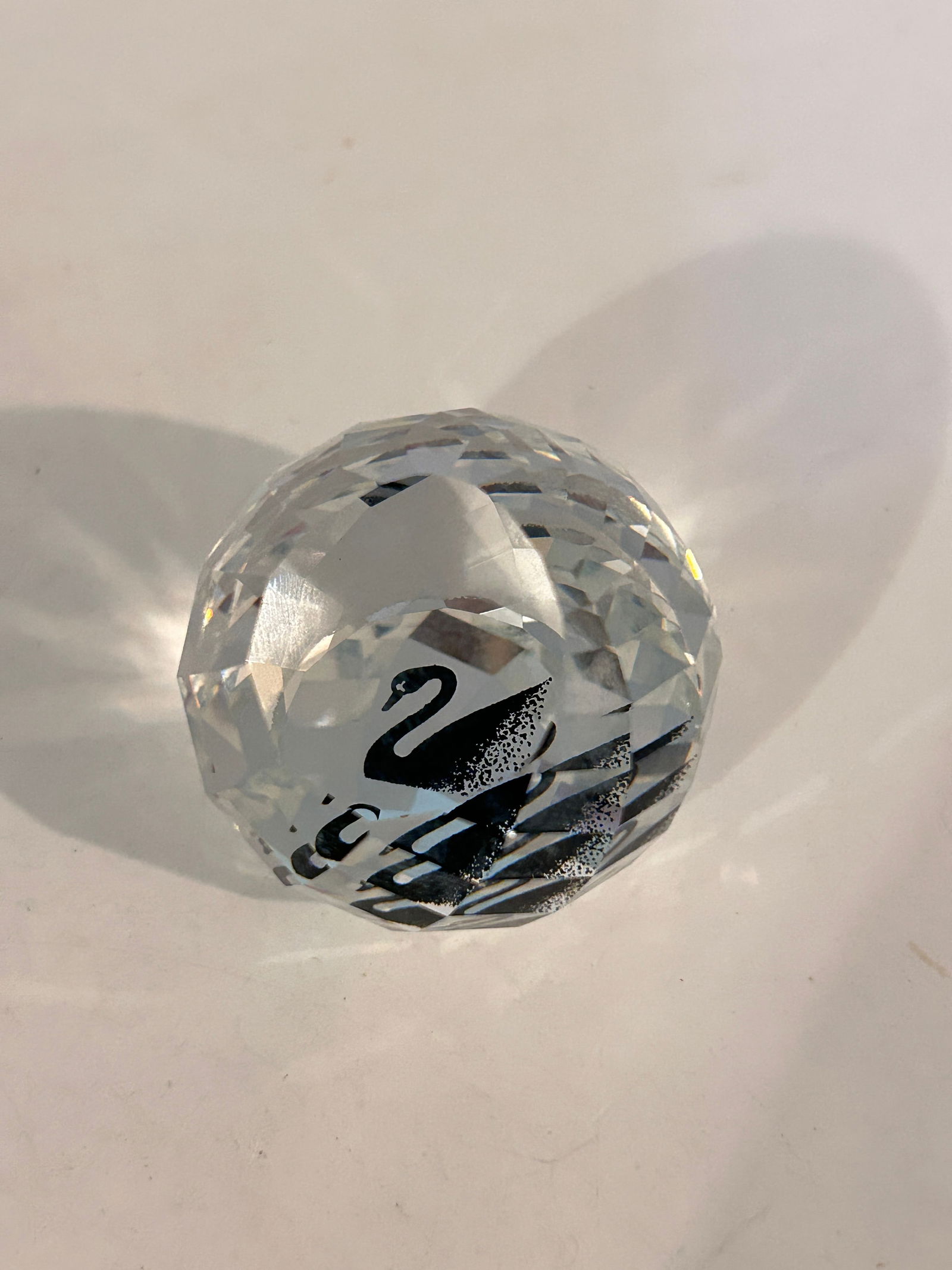 Vintage Swarovski Crystal 1995 100 Year Swan Logo Prism Sphere Paperweight (1 of 6)