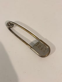 Vintage Risdon Key Tag Large Metal Safety Pin Military Laundry Numbered