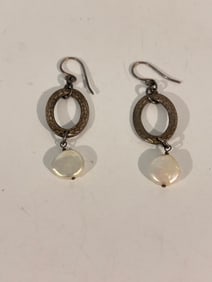 Vintage Sterling Silver mother of pearl Earrings