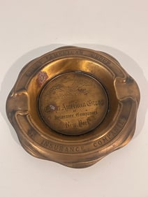 Vintage brass ashtray for the Great American Group of Insurance Companies