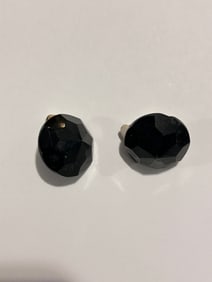 Vintage Black Glass Fashion Earrings