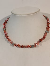 Vintage Sterling Silver Swarovski Crystal Necklace 17"