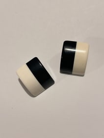 Vintage Black & White Acrylic Fashion Earrings